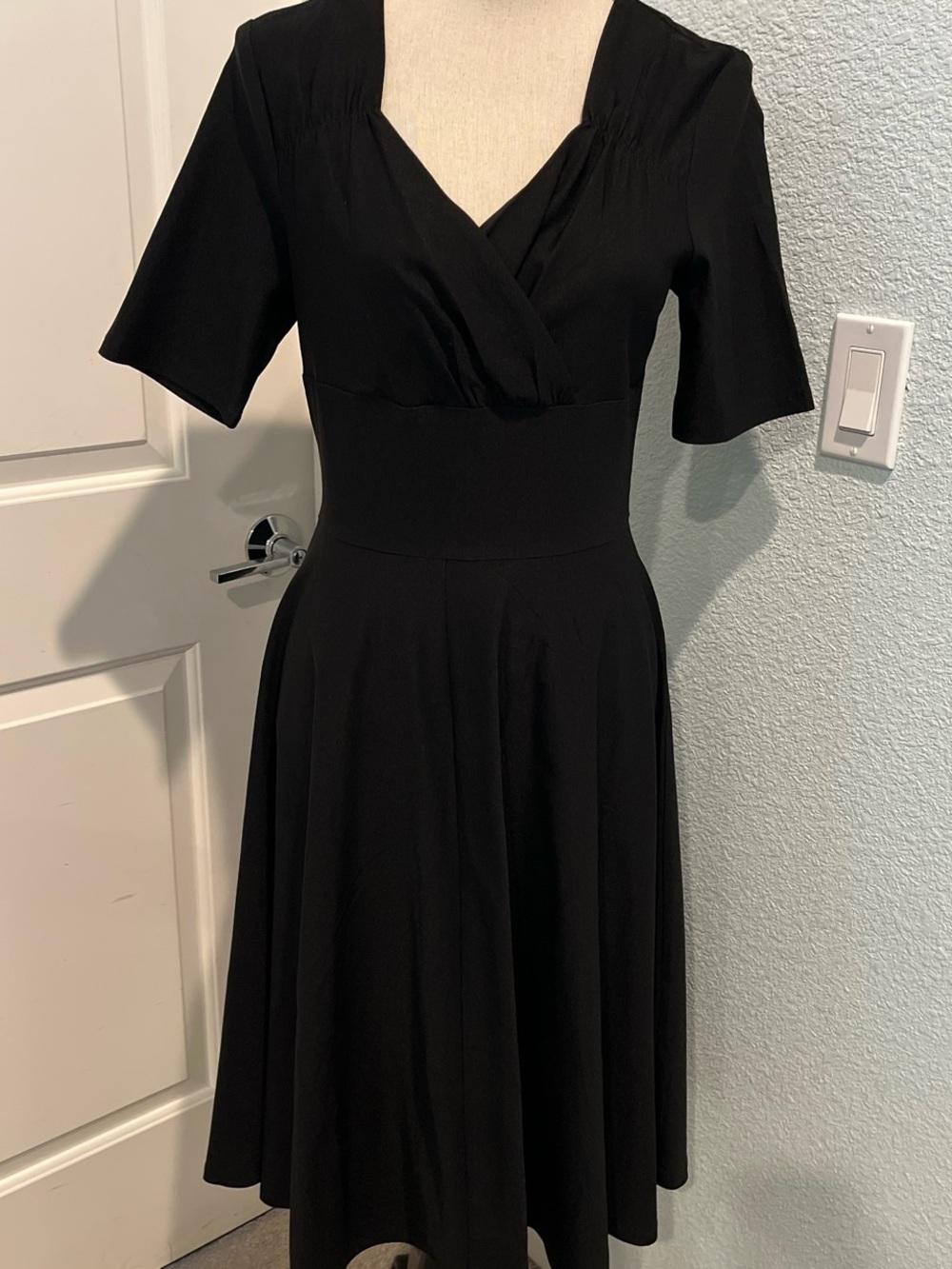 Brand New with tags Classic Black Fit-and-Flare cocktail length dress